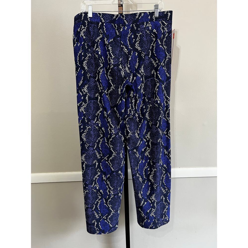 Jude Connally Wide Leg Snakeskin Print Blue Trixie Pants XL Made in USA NWT